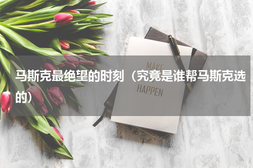 马斯克最绝望的时刻（究竟是谁帮马斯克选的）