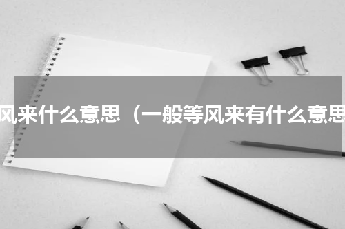 等风来什么意思（一般等风来有什么意思）