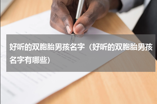 好听的双胞胎男孩名字（好听的双胞胎男孩名字有哪些）