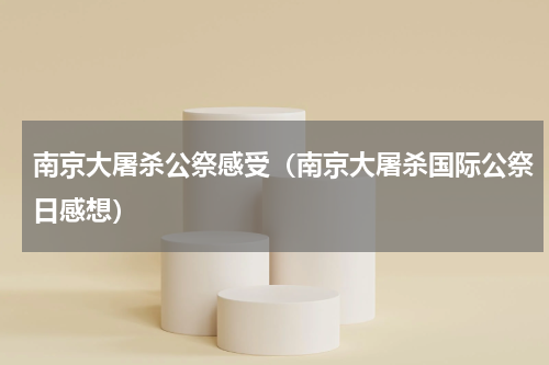南京大屠杀公祭感受（南京大屠杀国际公祭日感想）