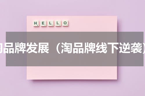 淘品牌发展（淘品牌线下逆袭）