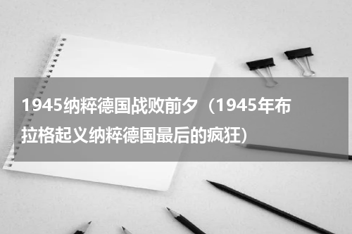 1945纳粹德国战败前夕（1945年布拉格起义纳粹德国最后的疯狂）