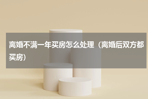 离婚不满一年买房怎么处理（离婚后双方都买房）