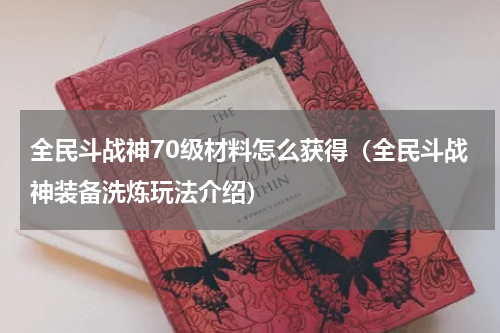 全民斗战神70级材料怎么获得（全民斗战神装备洗炼玩法介绍）