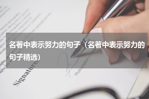 名著中表示努力的句子（名著中表示努力的句子精选）