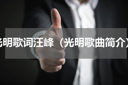 光明歌词汪峰（光明歌曲简介）