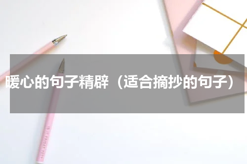 暖心的句子精辟（适合摘抄的句子）