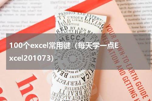 100个excel常用键（每天学一点Excel201073）