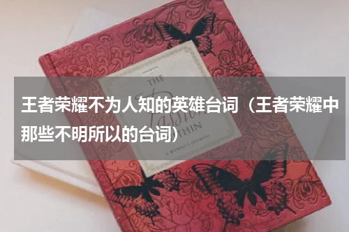 王者荣耀不为人知的英雄台词（王者荣耀中那些不明所以的台词）