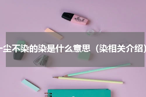 一尘不染的染是什么意思（染相关介绍）