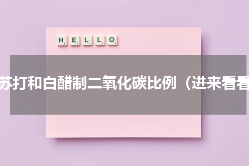 小苏打和白醋制二氧化碳比例（进来看看）