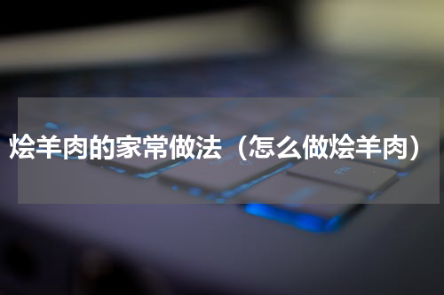 烩羊肉的家常做法（怎么做烩羊肉）