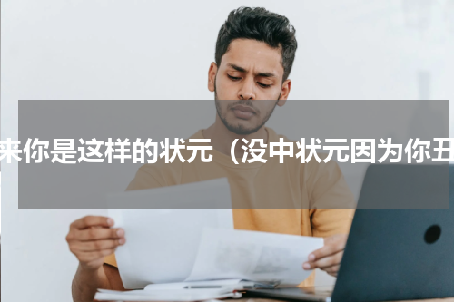 原来你是这样的状元（没中状元因为你丑）
