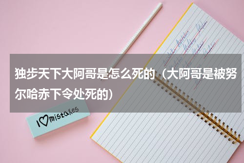 独步天下大阿哥是怎么死的（大阿哥是被努尔哈赤下令处死的）