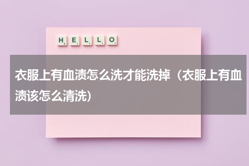 衣服上有血渍怎么洗才能洗掉（衣服上有血渍该怎么清洗）