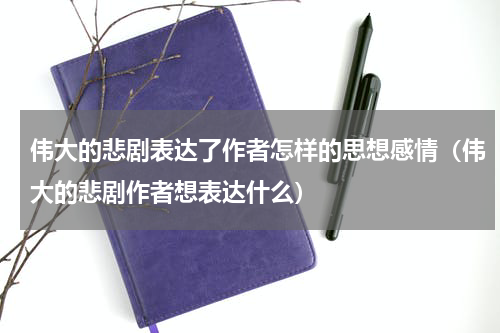 伟大的悲剧表达了作者怎样的思想感情（伟大的悲剧作者想表达什么）