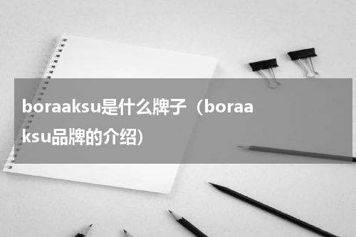 boraaksu是什么牌子（boraaksu品牌的介绍）