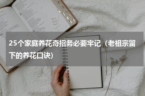 25个家庭养花奇招务必要牢记（老祖宗留下的养花口诀）