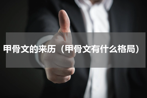 甲骨文的来历（甲骨文有什么格局）
