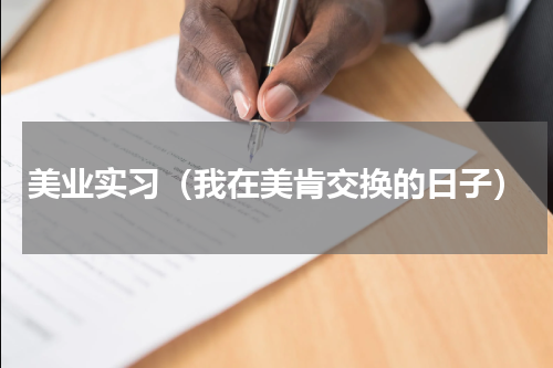 美业实习（我在美肯交换的日子）