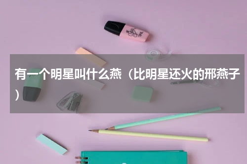 有一个明星叫什么燕（比明星还火的邢燕子）