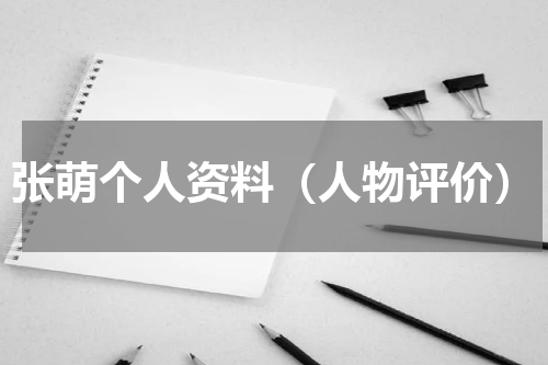 张萌个人资料（人物评价）