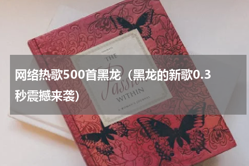 网络热歌500首黑龙（黑龙的新歌0.3秒震撼来袭）