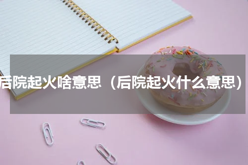 后院起火啥意思（后院起火什么意思）