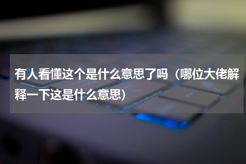 有人看懂这个是什么意思了吗（哪位大佬解释一下这是什么意思）