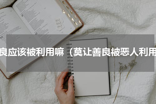 善良应该被利用嘛（莫让善良被恶人利用）