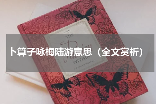 卜算子咏梅陆游意思（全文赏析）