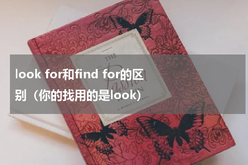 look for和find for的区别（你的找用的是look）