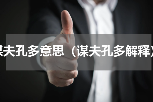 谋夫孔多意思（谋夫孔多解释）