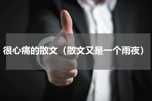很心痛的散文（散文又是一个雨夜）