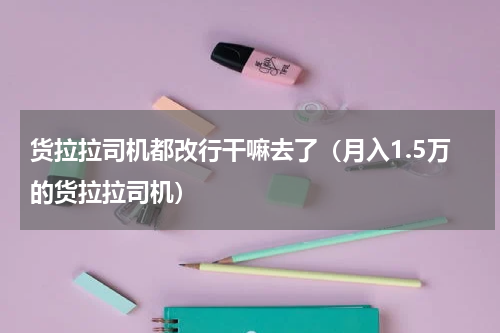 货拉拉司机都改行干嘛去了（月入1.5万的货拉拉司机）