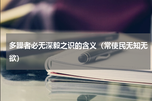 多躁者必无深毅之识的含义（常使民无知无欲）