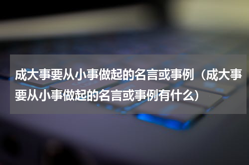 成大事要从小事做起的名言或事例（成大事要从小事做起的名言或事例有什么）