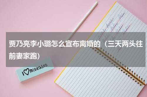 贾乃亮李小璐怎么宣布离婚的（三天两头往前妻家跑）