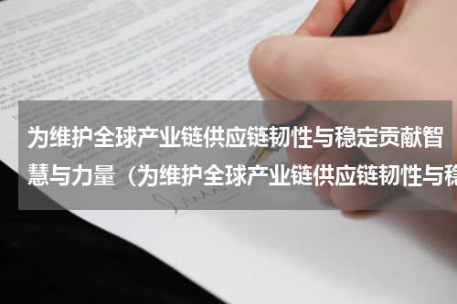 为维护全球产业链供应链韧性与稳定贡献智慧与力量（为维护全球产业链供应链韧性与稳定贡献智慧与力量）