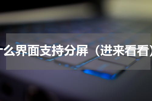 什么界面支持分屏（进来看看）