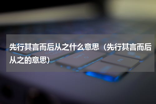 先行其言而后从之什么意思（先行其言而后从之的意思）