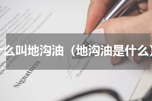什么叫地沟油（地沟油是什么）