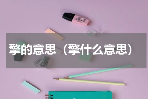 擎的意思（擎什么意思）