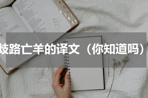 歧路亡羊的译文（你知道吗）