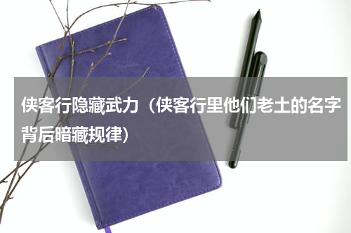 侠客行隐藏武力（侠客行里他们老土的名字背后暗藏规律）