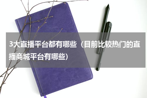 3大直播平台都有哪些（目前比较热门的直播商城平台有哪些）