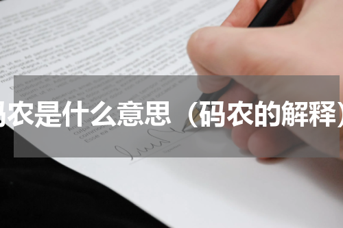 码农是什么意思（码农的解释）