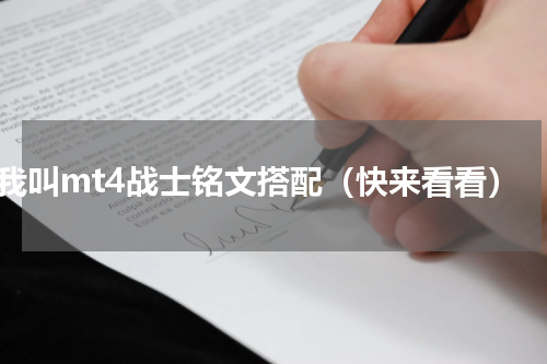 我叫mt4战士铭文搭配（快来看看）