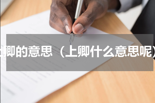 上卿的意思（上卿什么意思呢）