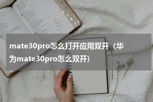 mate30pro怎么打开应用双开（华为mate30pro怎么双开）